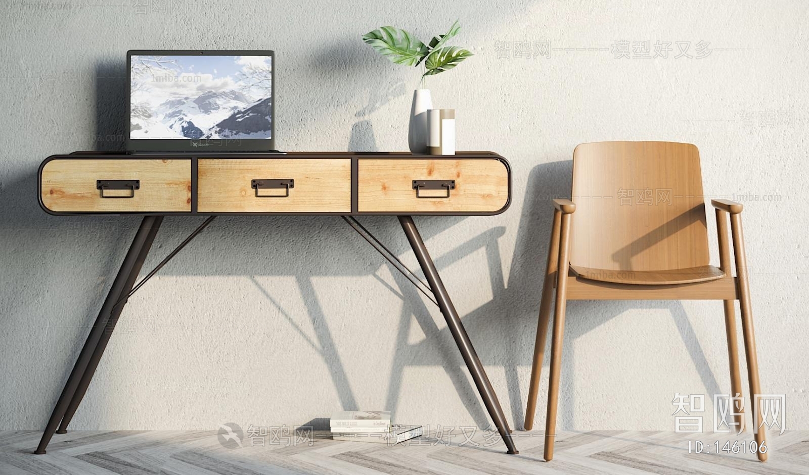 Industrial Style Computer Desk And Chair