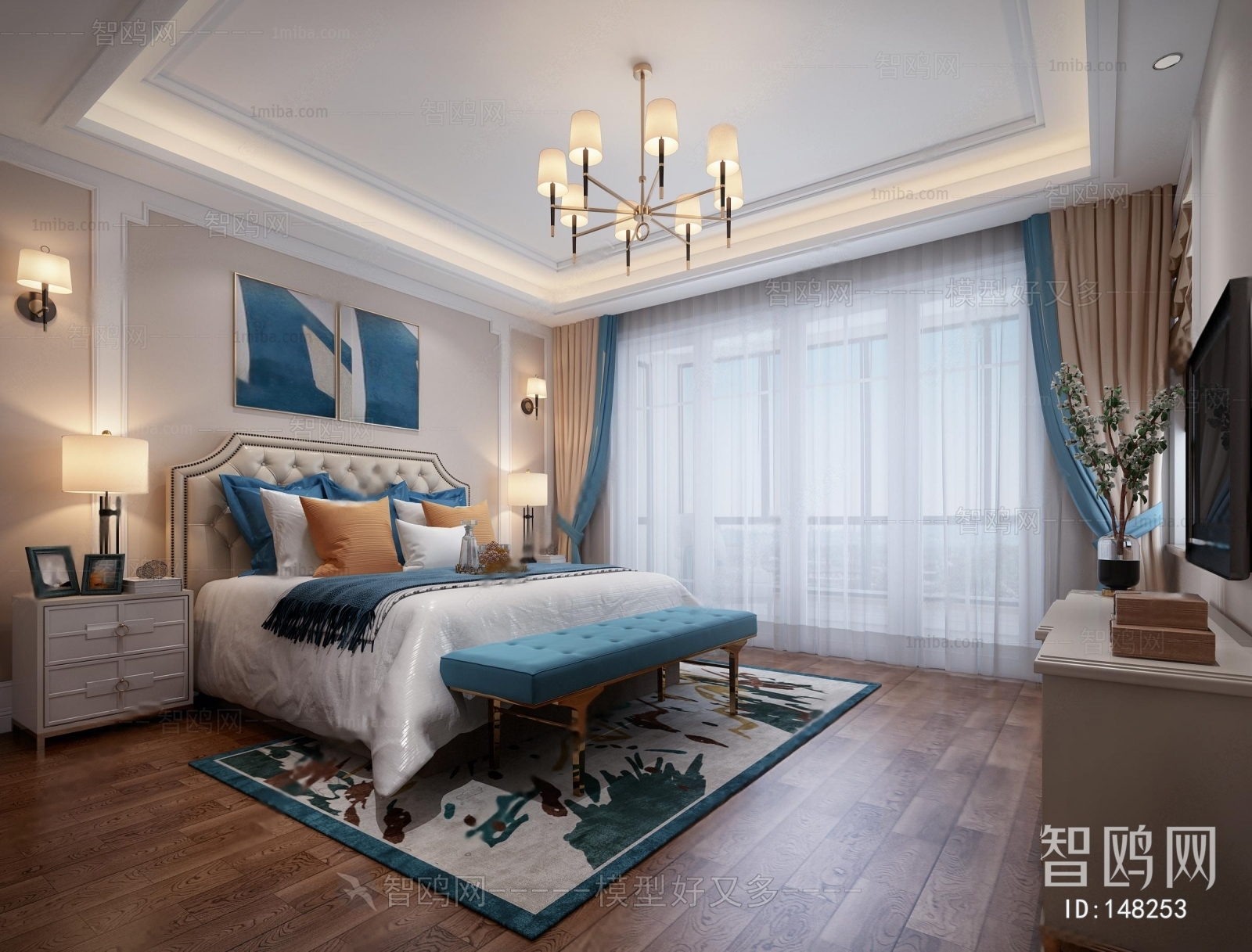 Simple European Style Bedroom