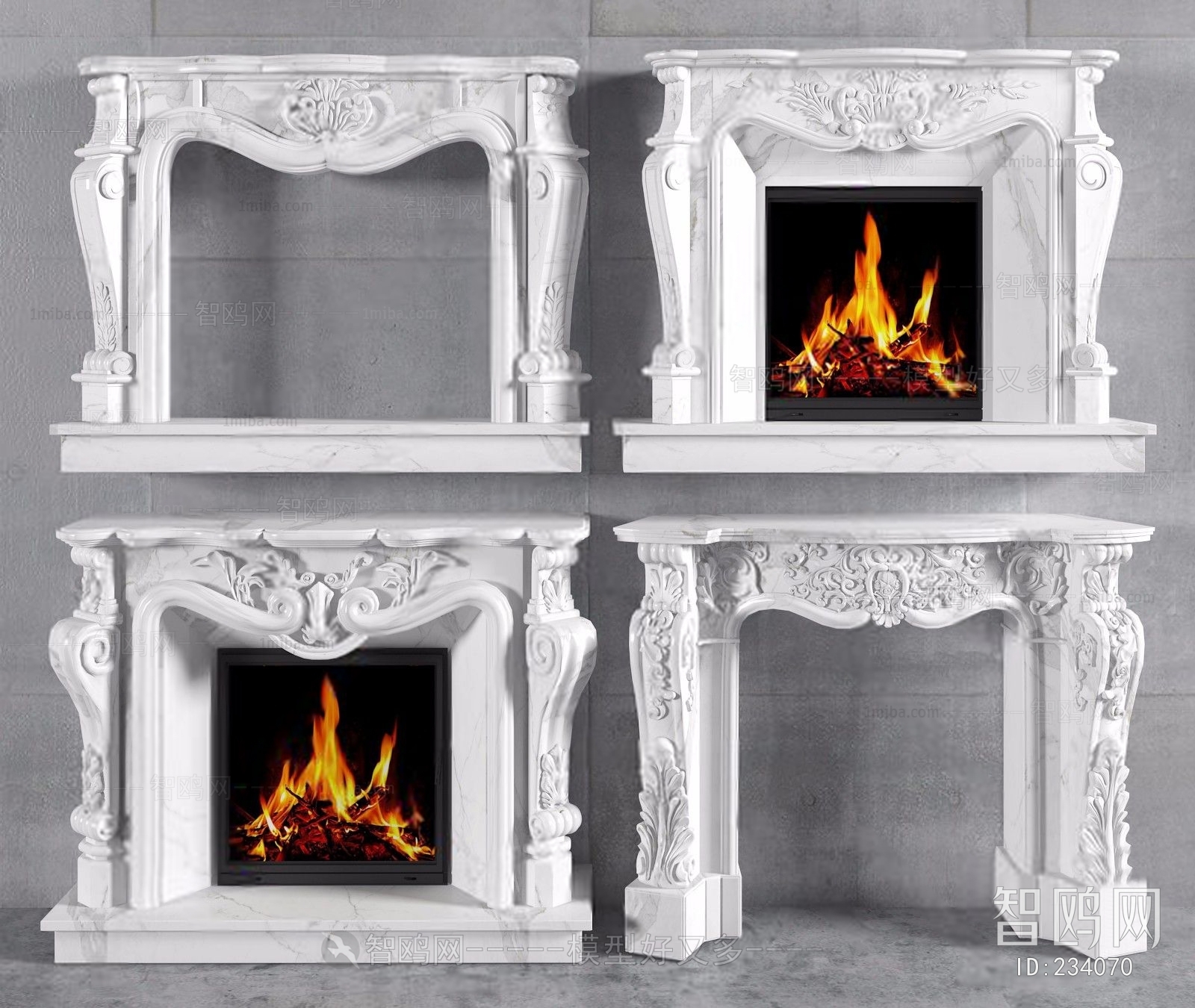 Simple European Style Fireplace