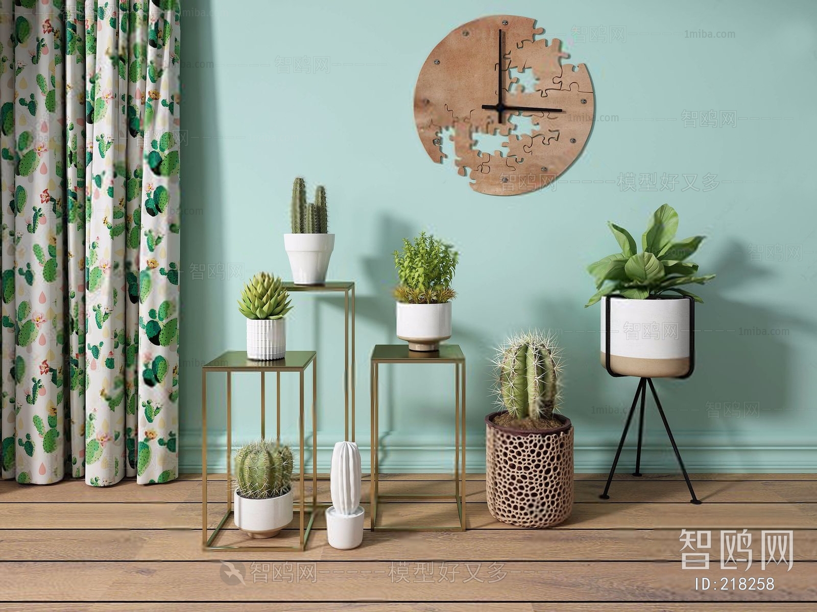 Modern Potted Green Plant