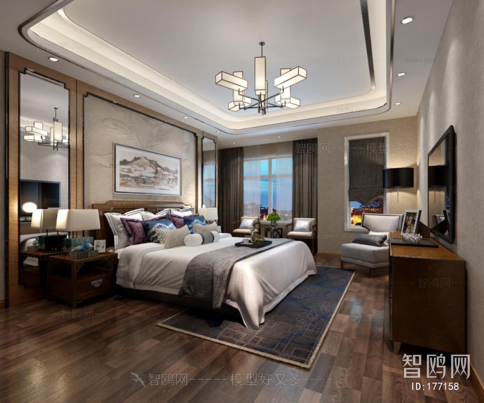 New Chinese Style Bedroom