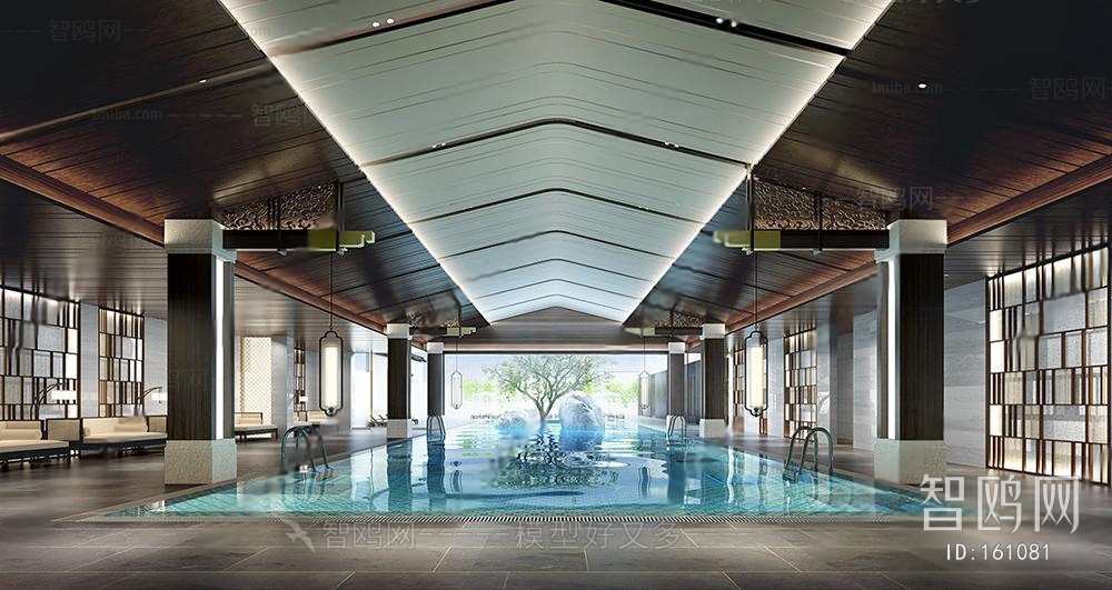 新中式酒店游泳池