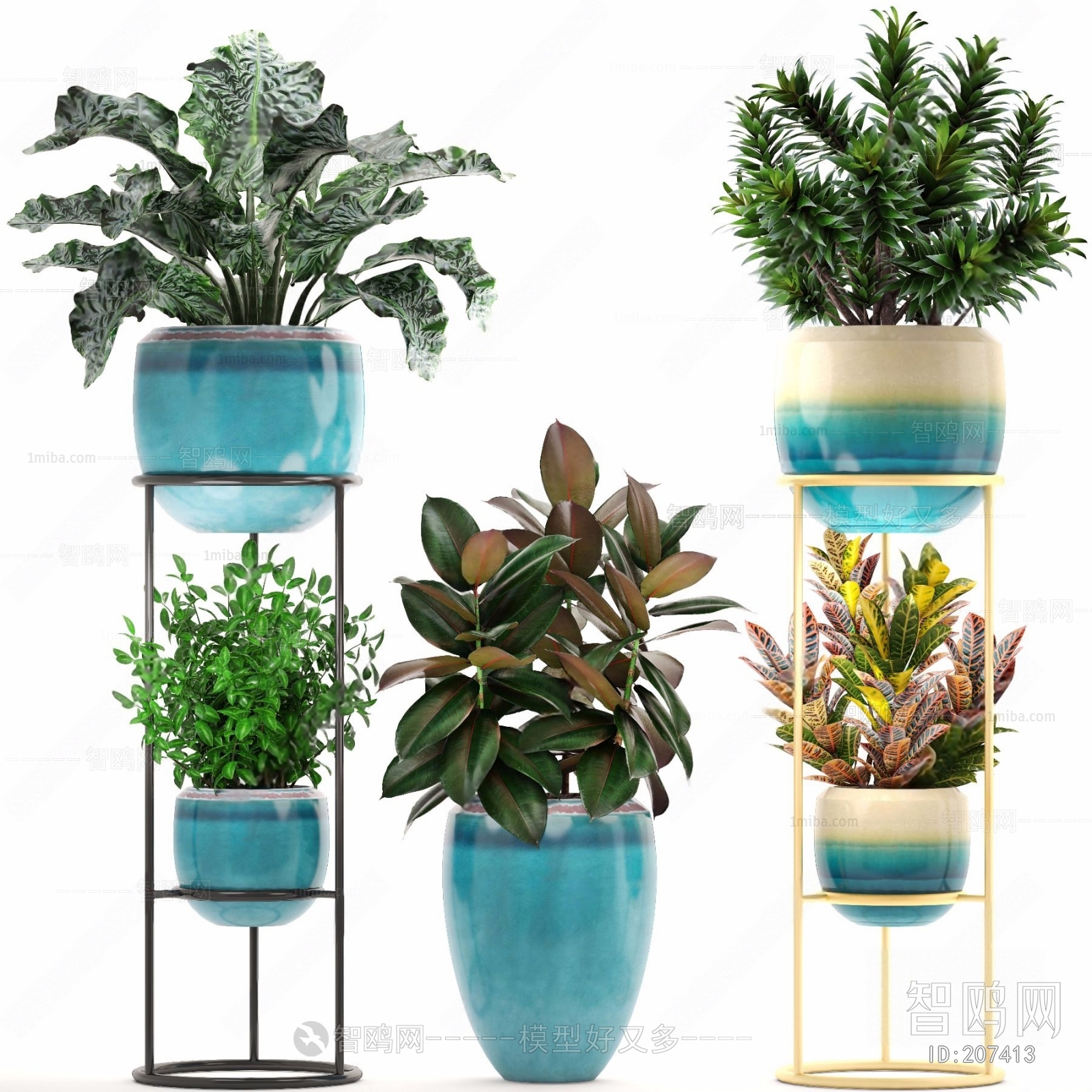 Modern Potted Green Plant