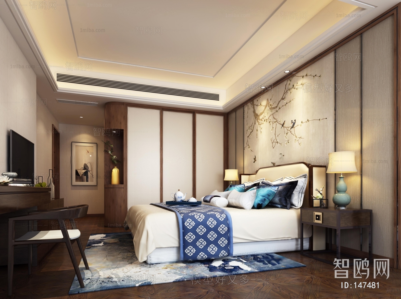 New Chinese Style Bedroom