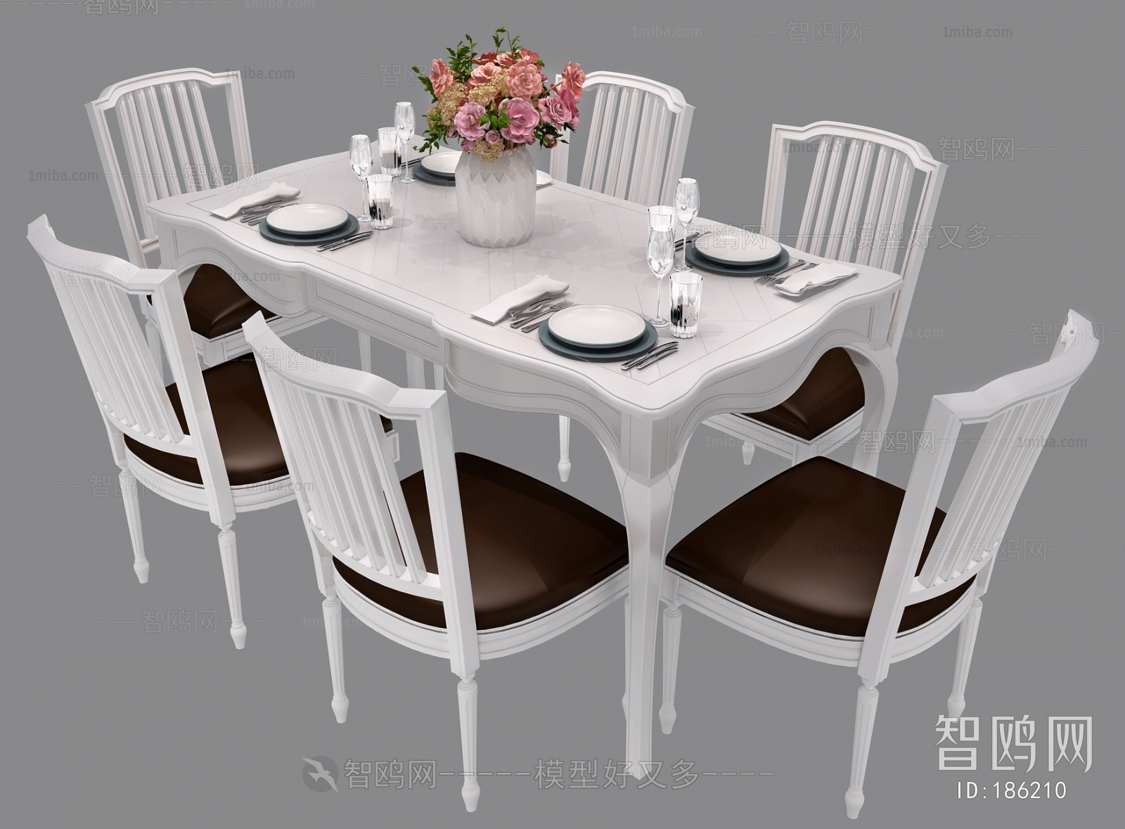 Simple European Style Dining Table And Chairs