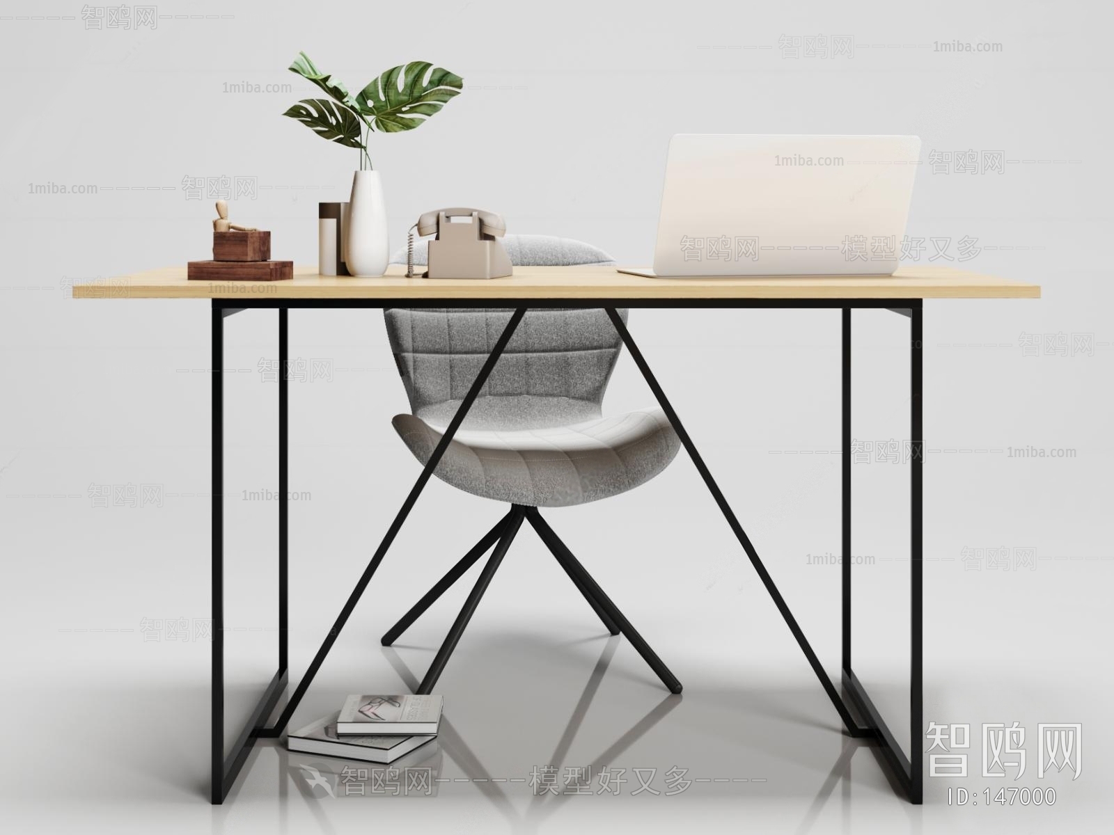 现代实木办公桌椅