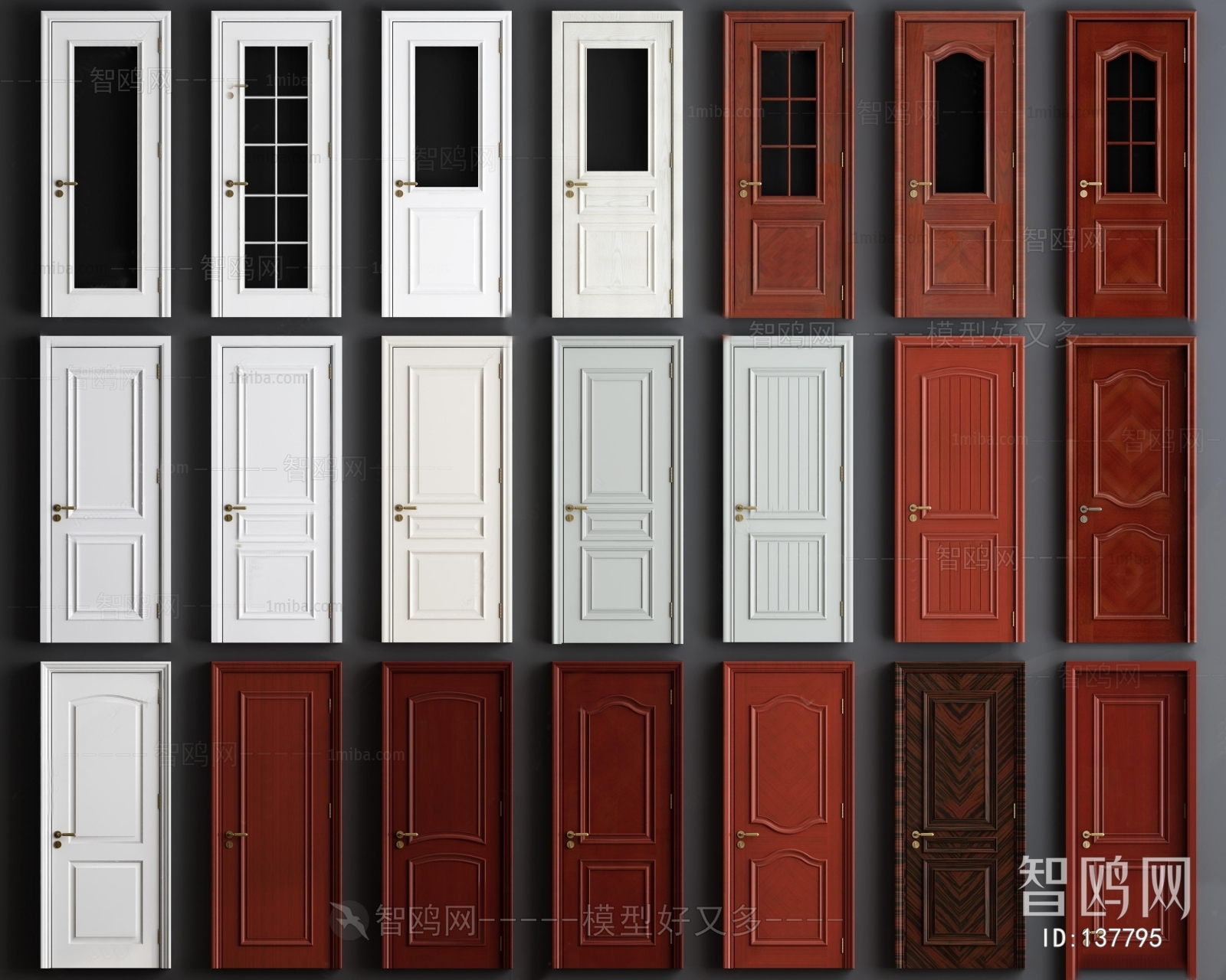 Simple European Style Solid Wood Door