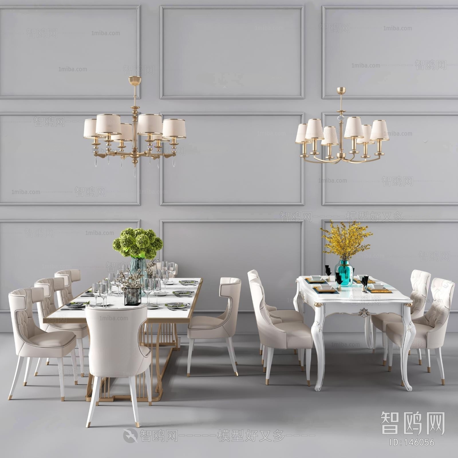 European Style Dining Table And Chairs