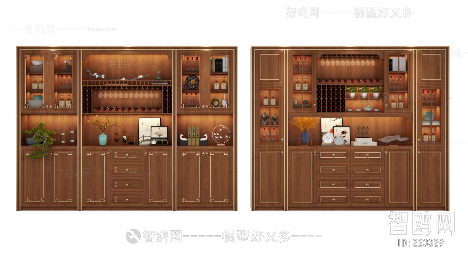 New Chinese Style Wine Cabinet