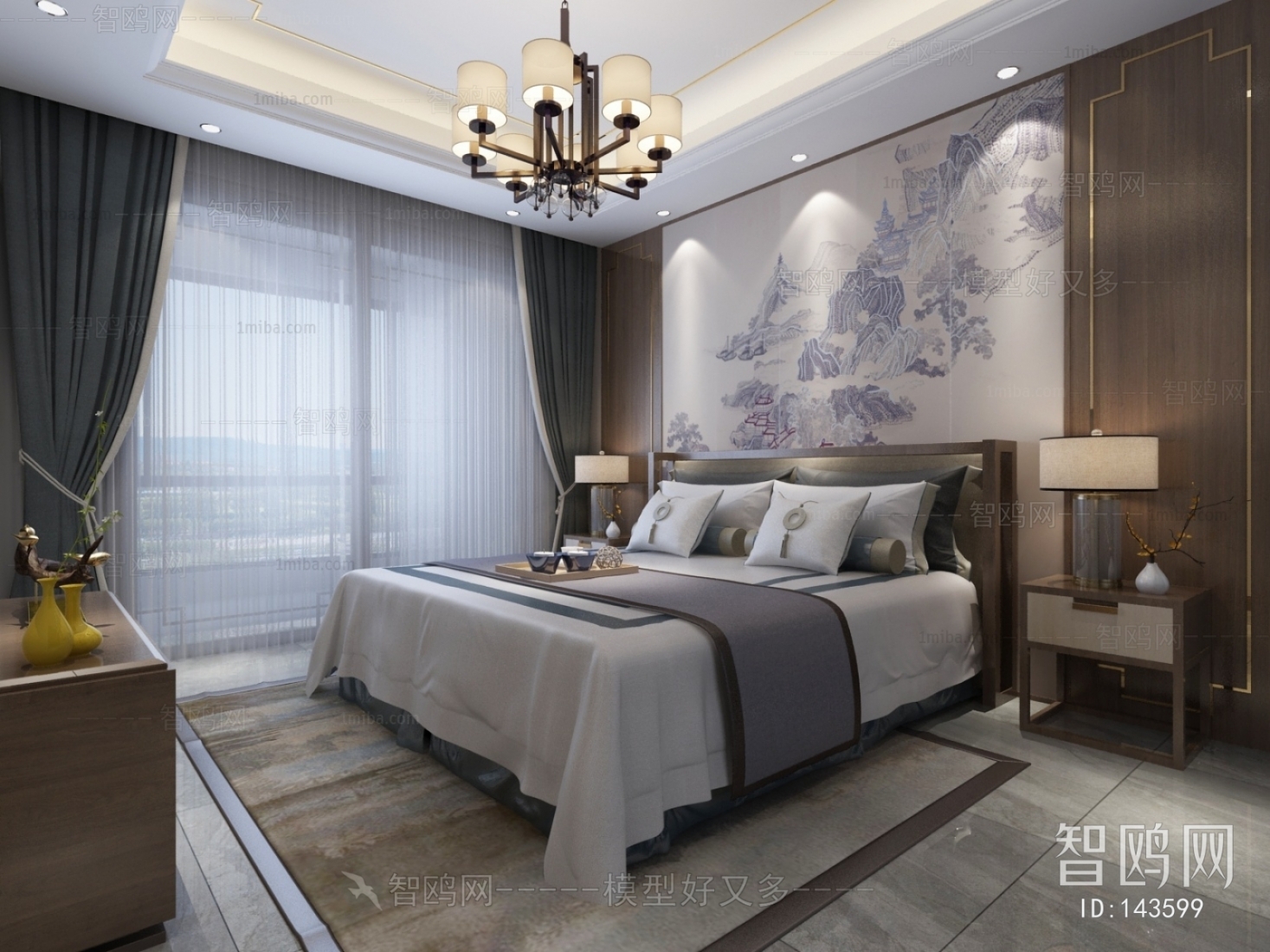 New Chinese Style Bedroom