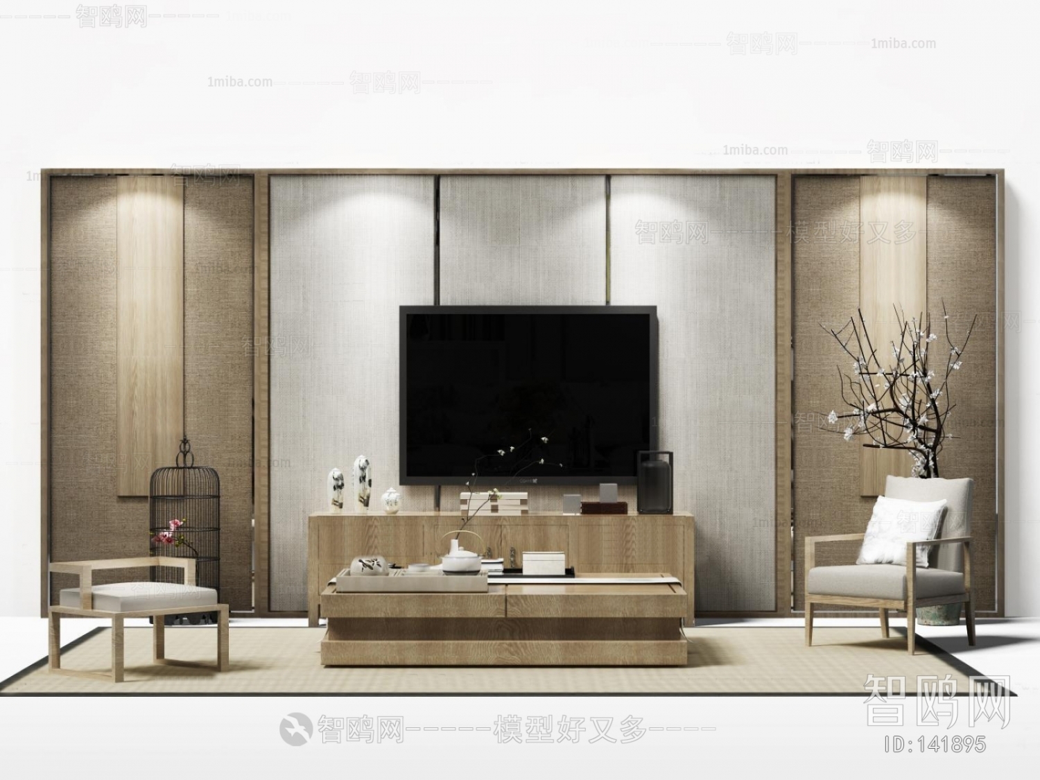 New Chinese Style TV Cabinet