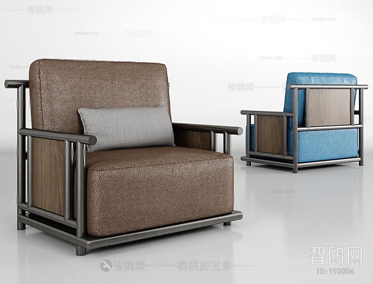 New Chinese Style Single Sofa