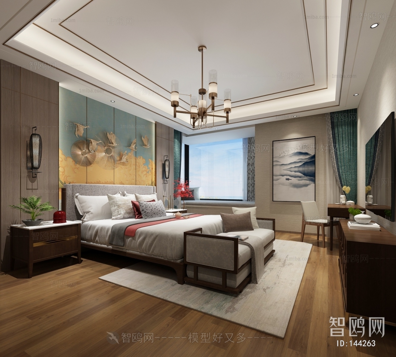 New Chinese Style Bedroom