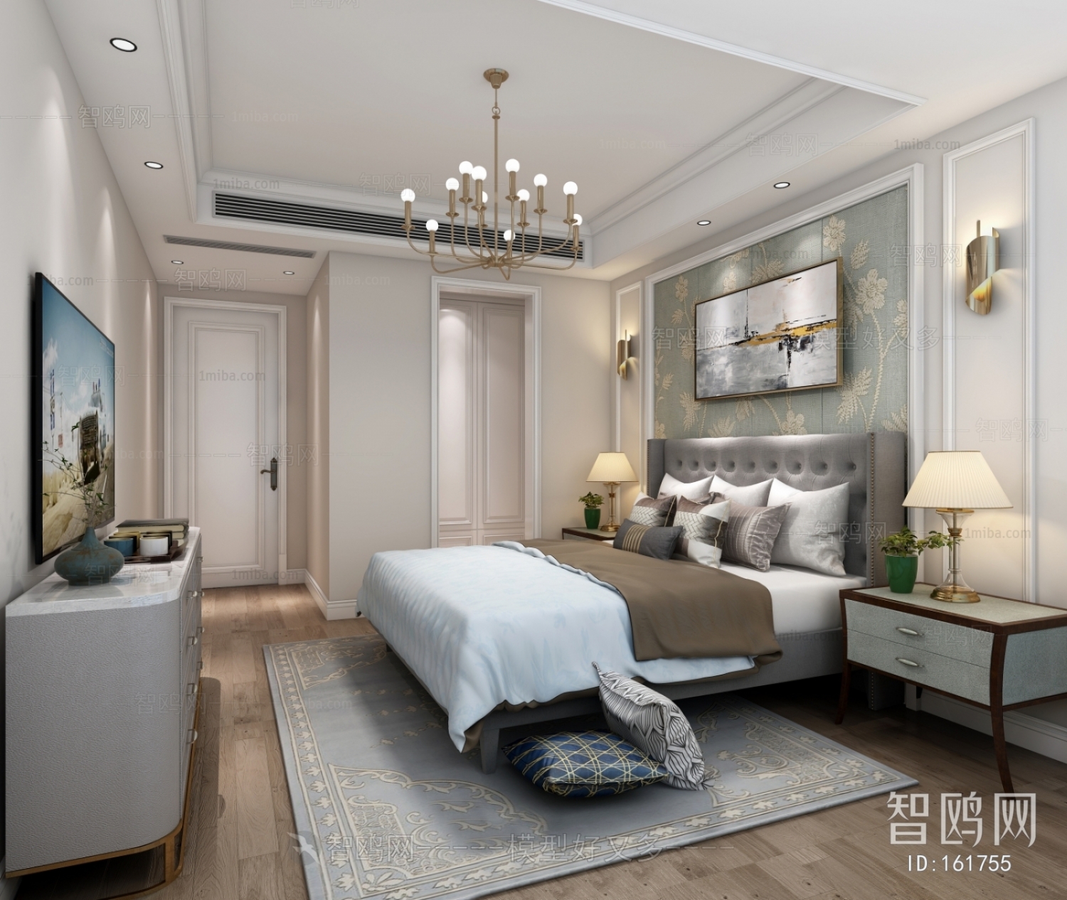 Simple European Style Bedroom