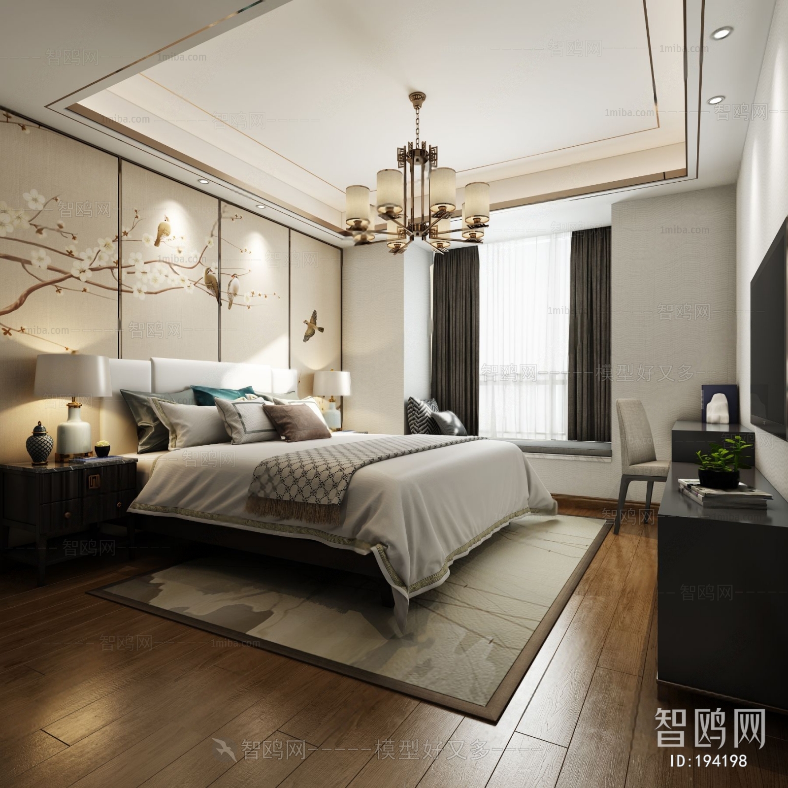 New Chinese Style Bedroom