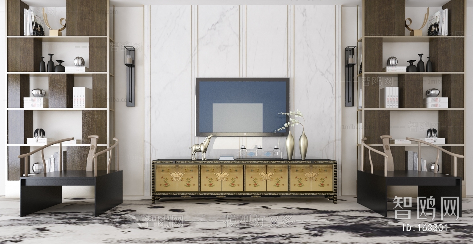 New Chinese Style TV Cabinet