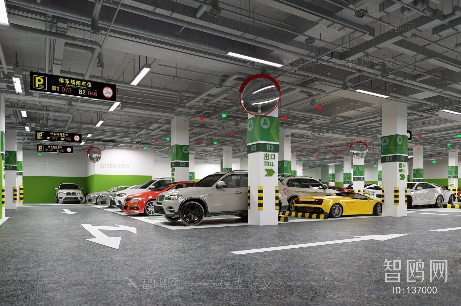 Modern Underground Parking Lot