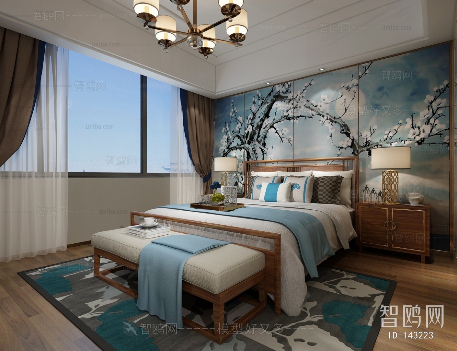 New Chinese Style Bedroom