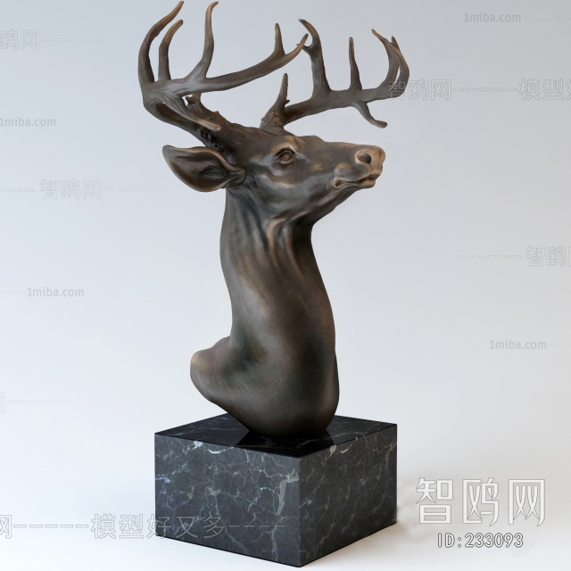 乡村铜制鹿雕刻摆件雕塑