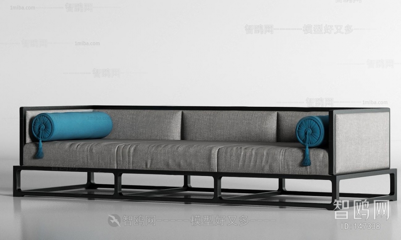 New Chinese Style Three-seat Sofa