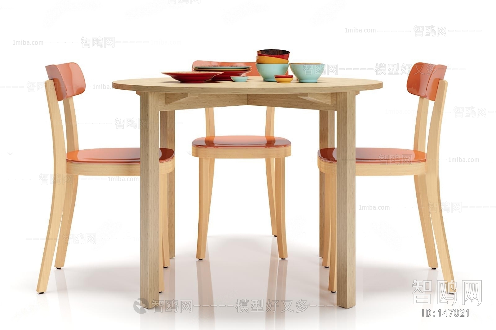 现代简约圆形餐桌椅