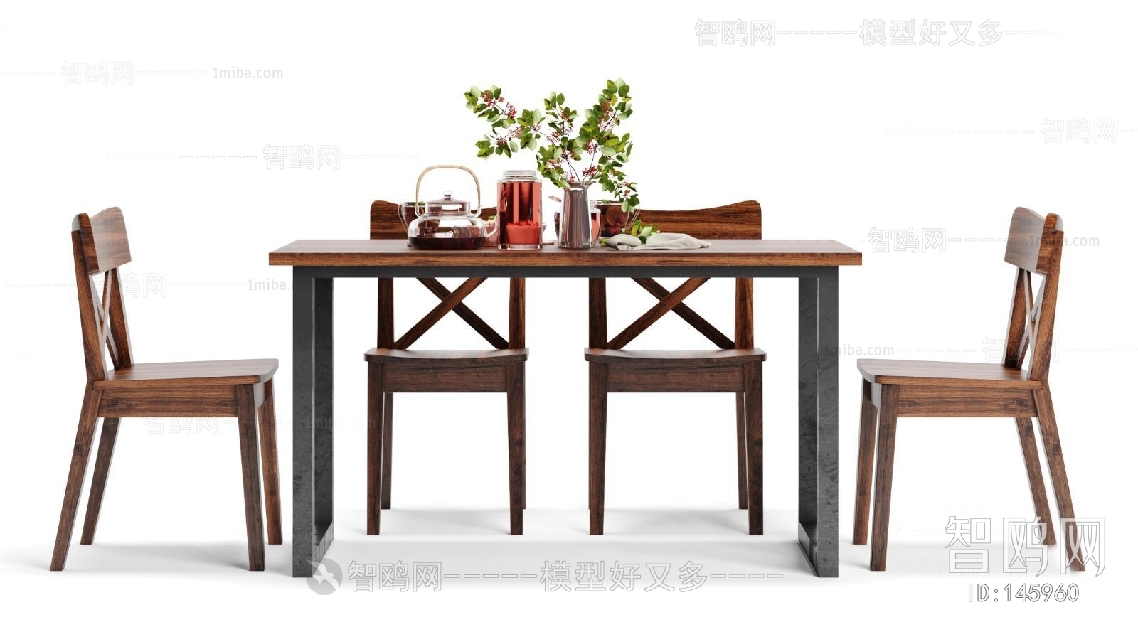 Industrial Style Dining Table And Chairs