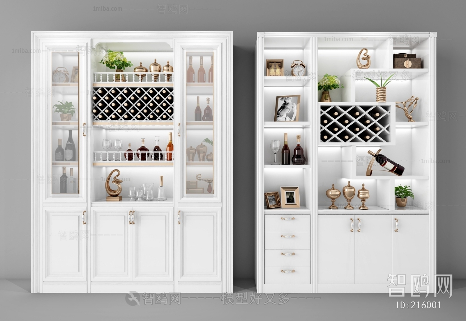 Simple European Style Wine Cabinet