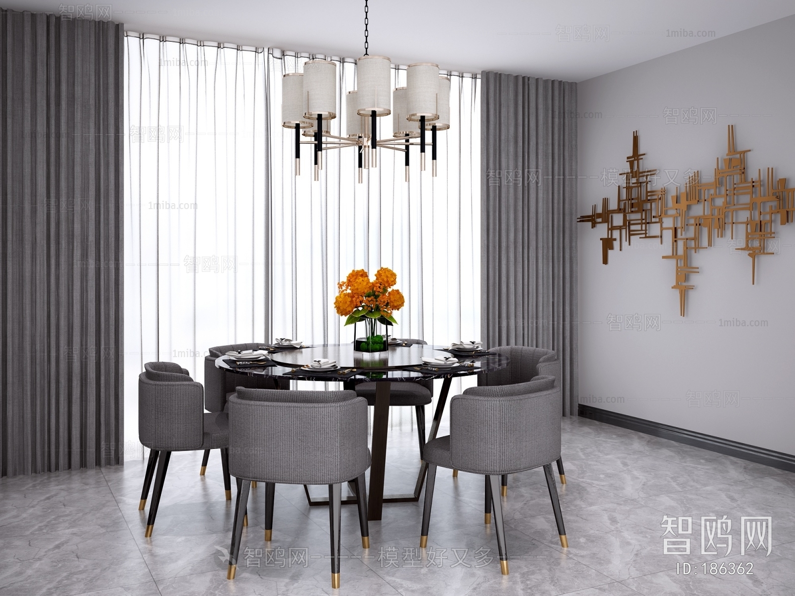 Post Modern Style Dining Table And Chairs