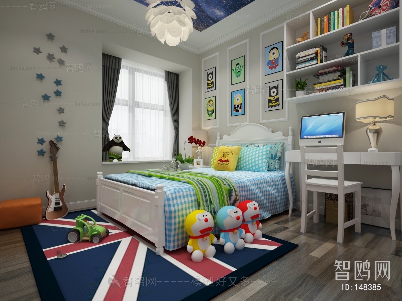 Simple European Style Boy's Room And Son's Room