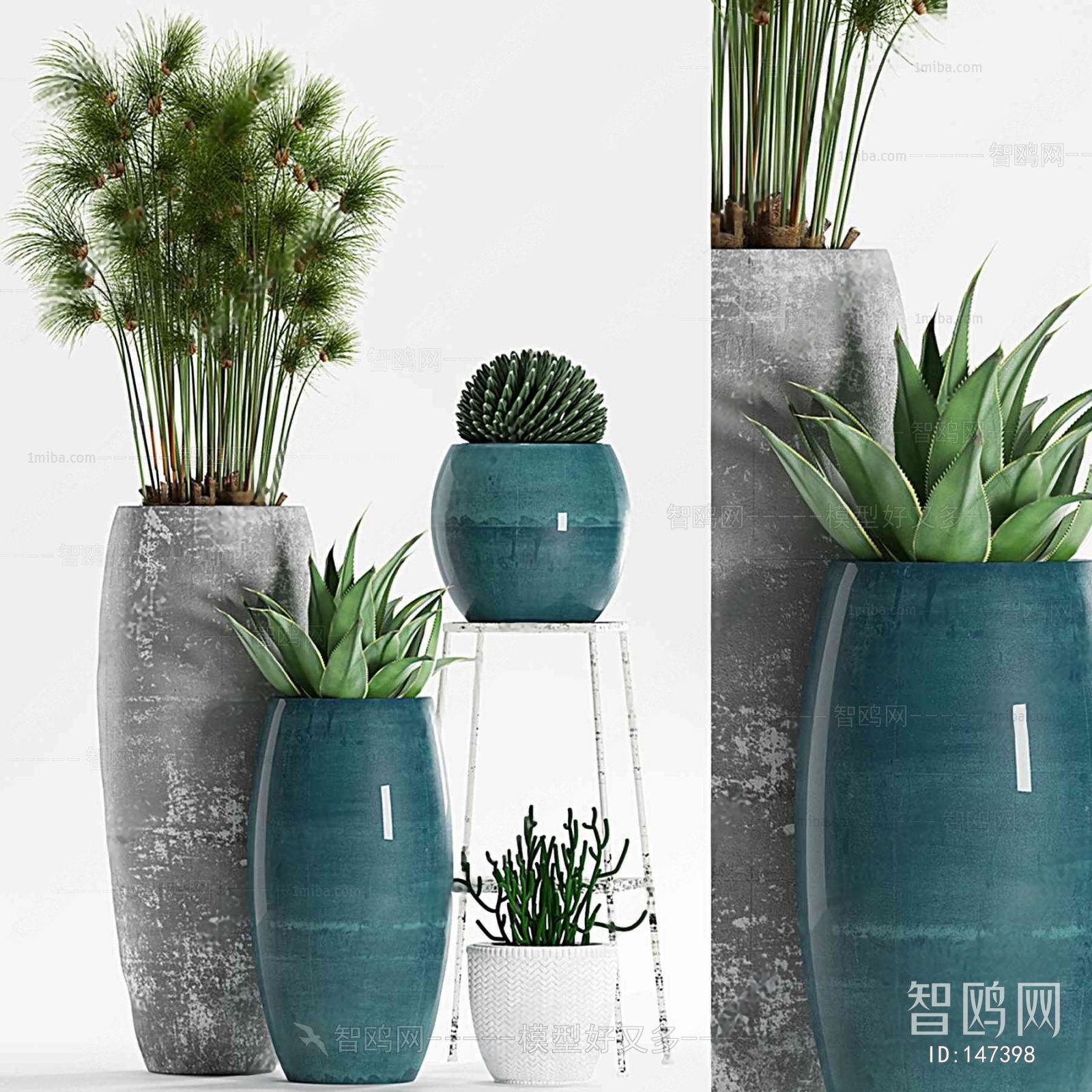 Modern Potted Green Plant