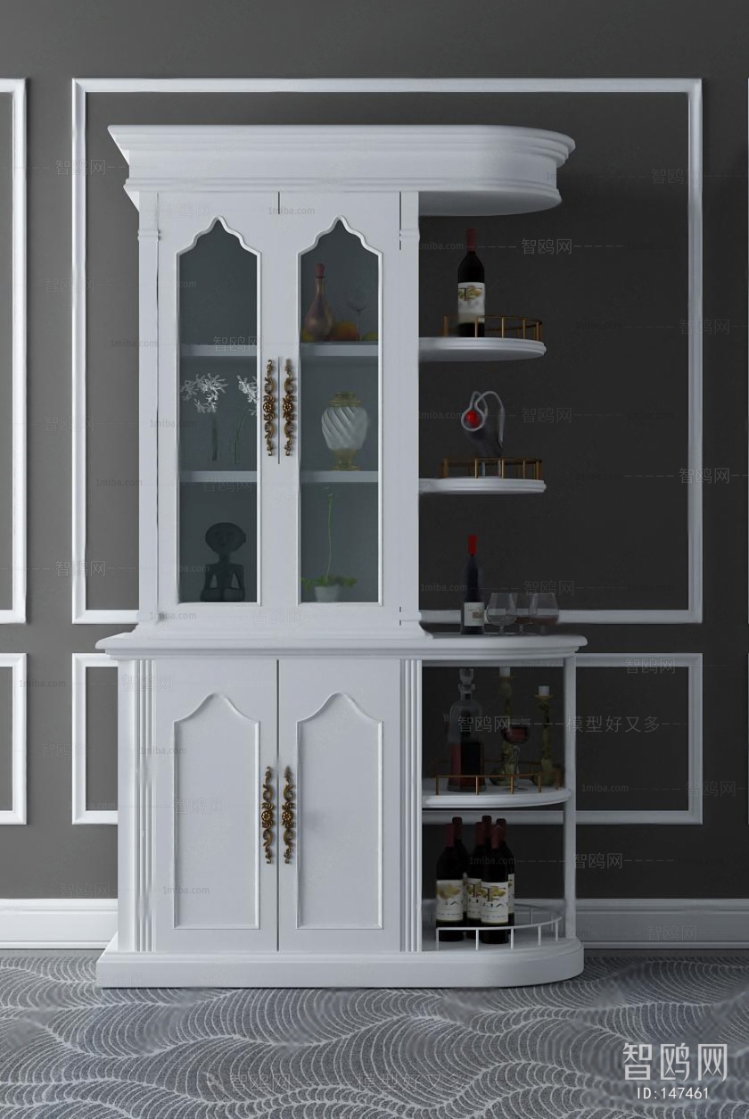 Simple European Style Wine Cabinet