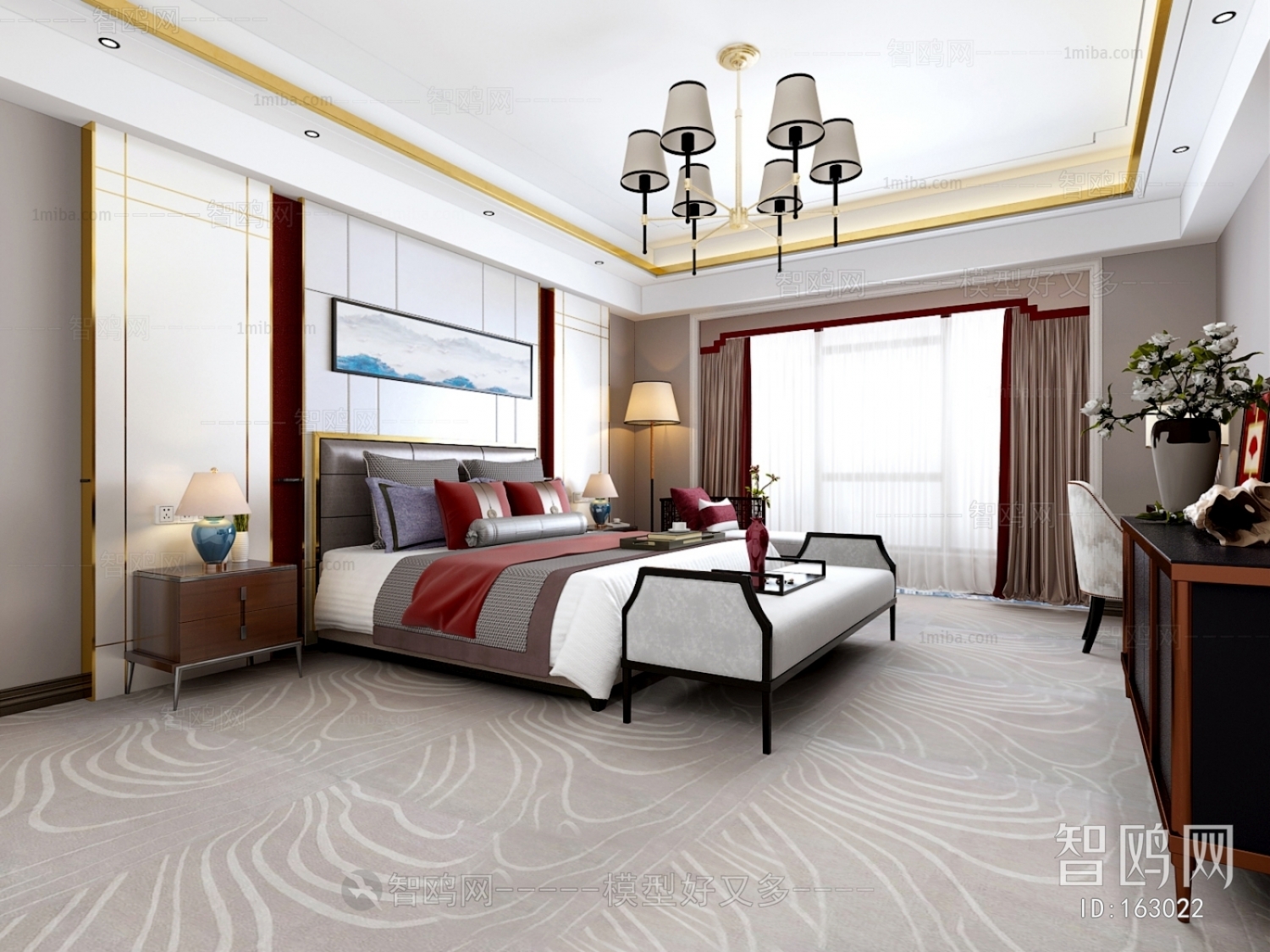 New Chinese Style Bedroom