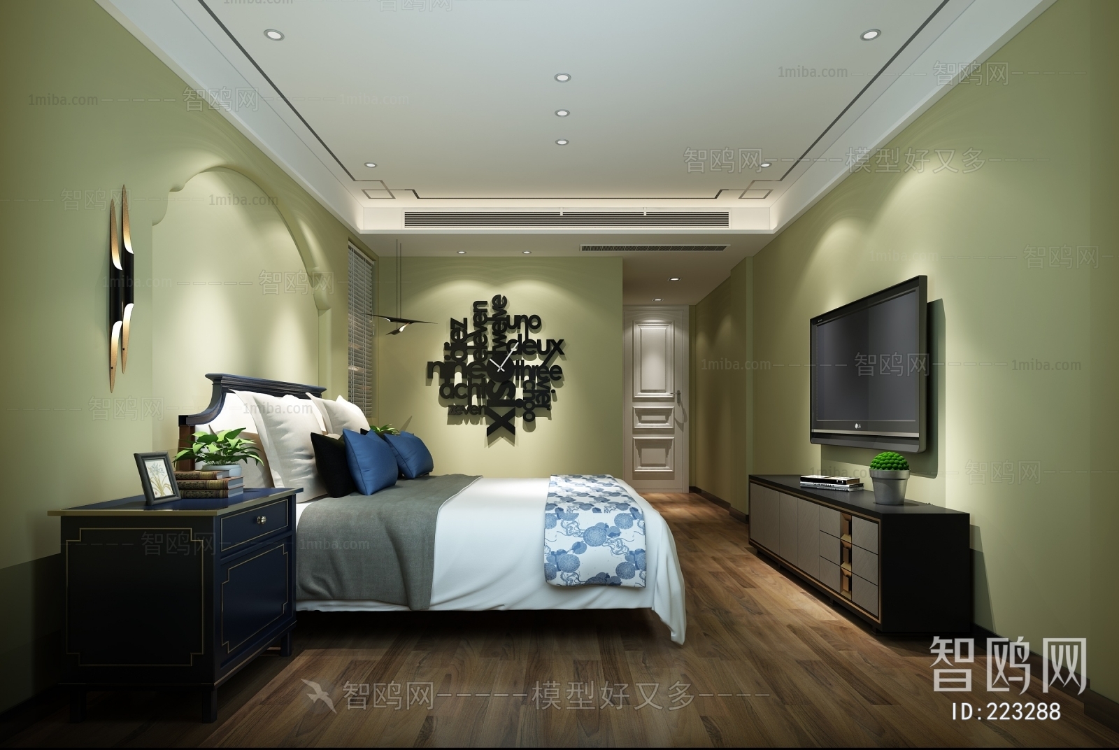 Simple European Style Bedroom