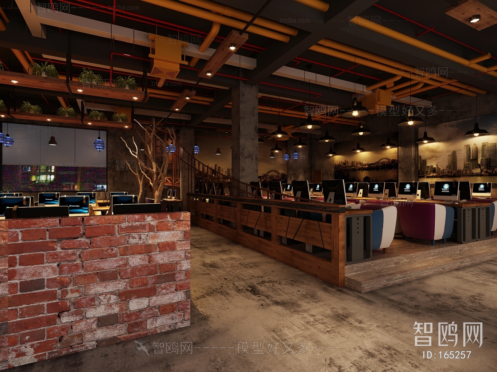 Industrial Style Internet Cafe