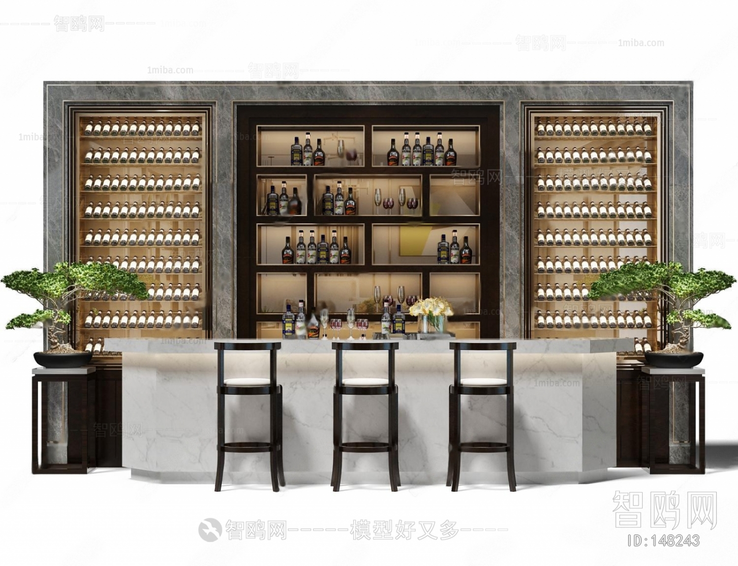 Simple European Style Counter Bar