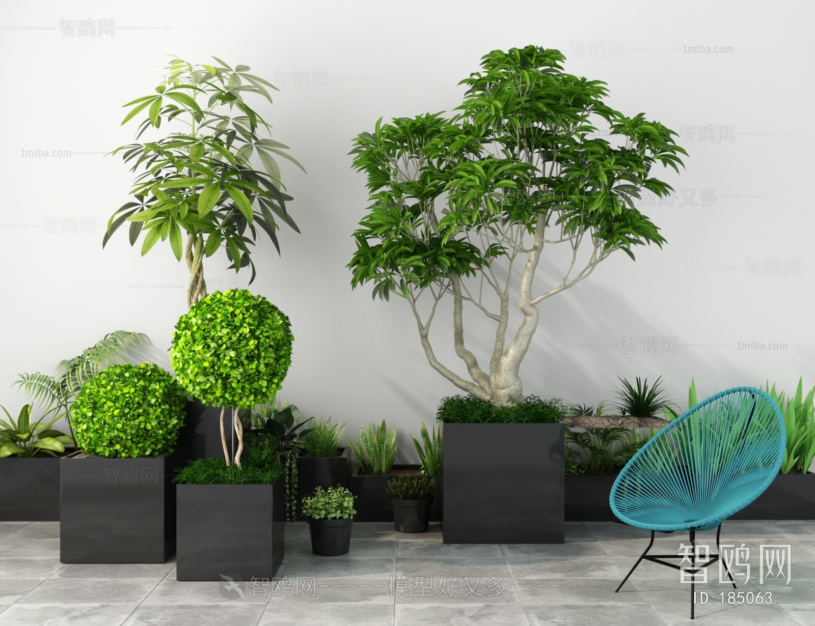 Modern Potted Green Plant