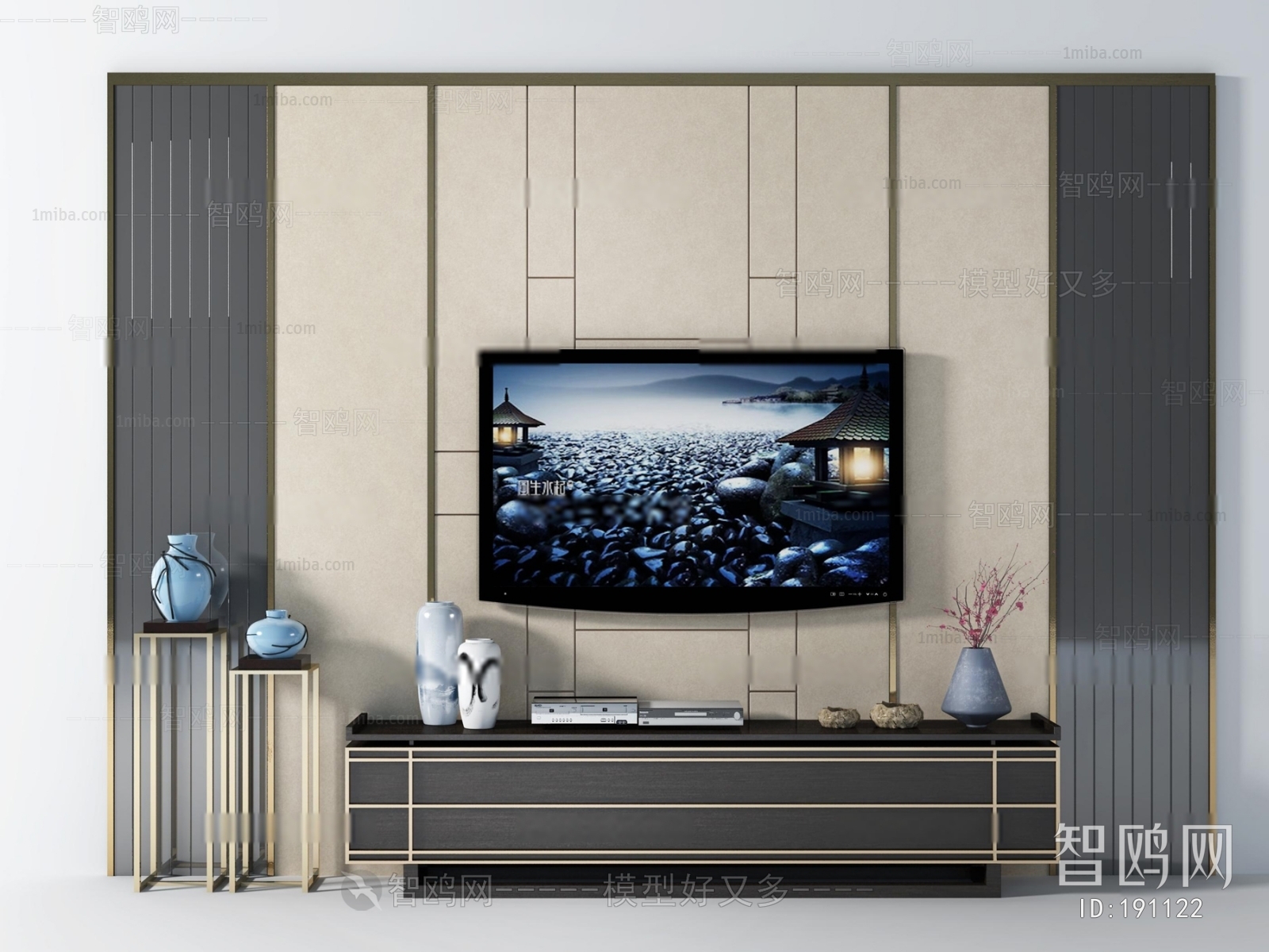 New Chinese Style TV Wall