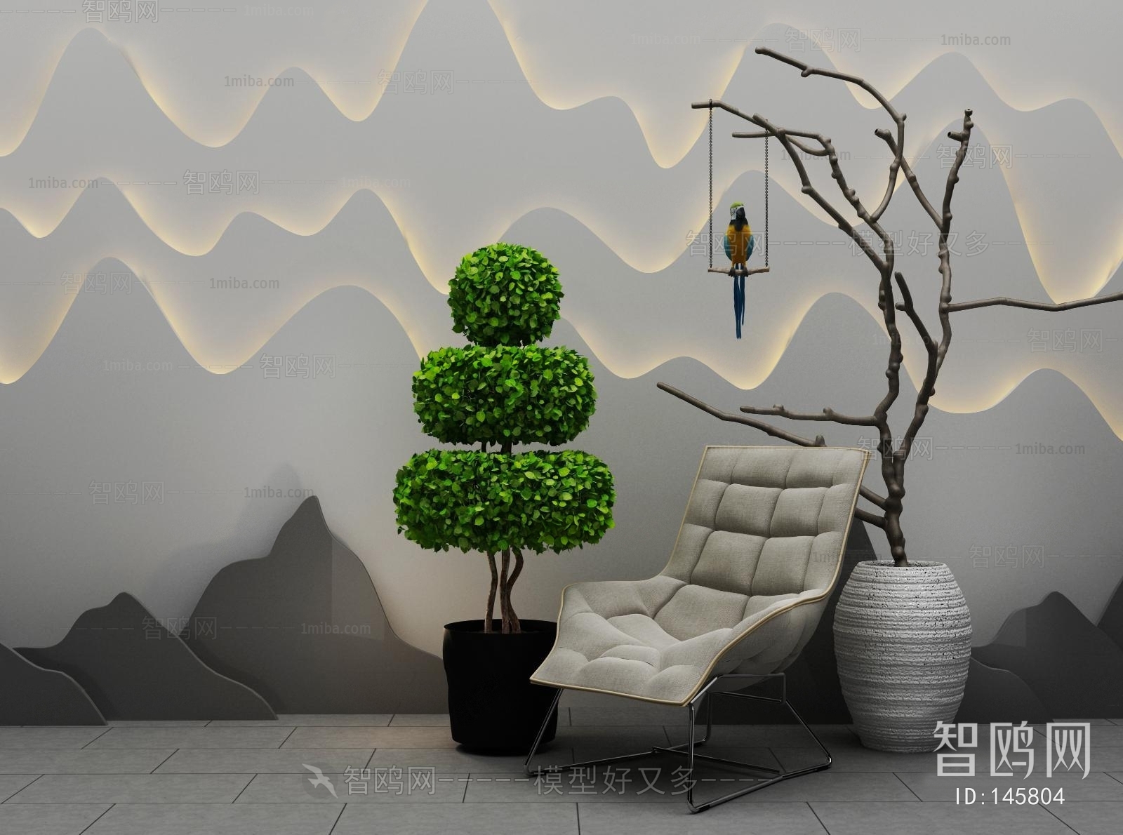 New Chinese Style Potted Green Plant