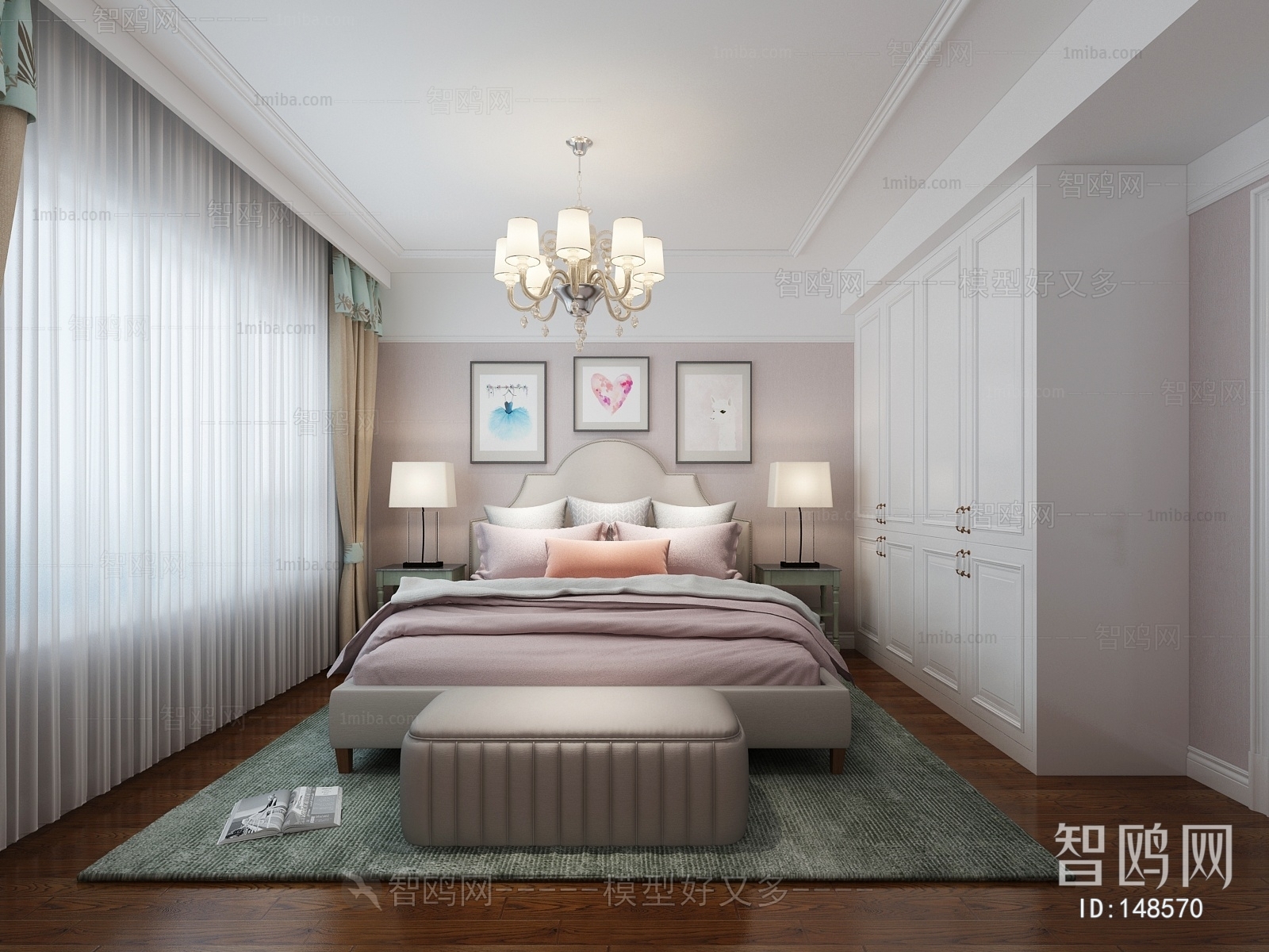 Simple European Style Bedroom