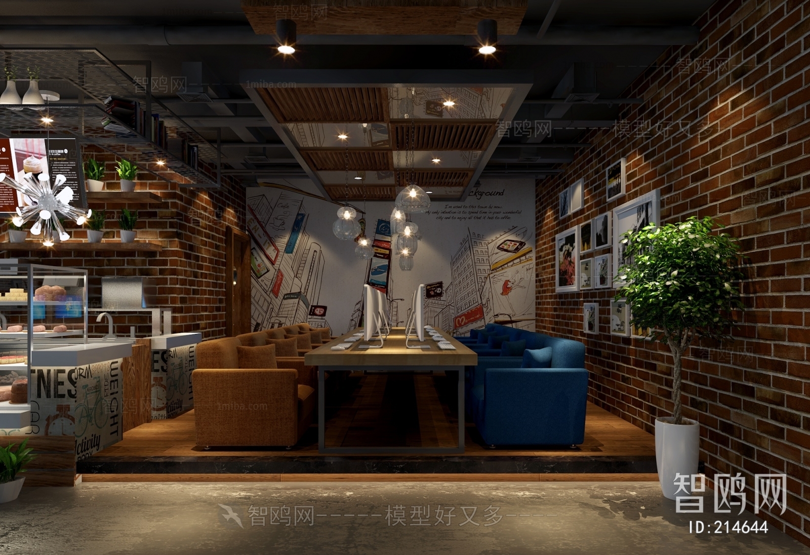 Industrial Style Internet Cafe