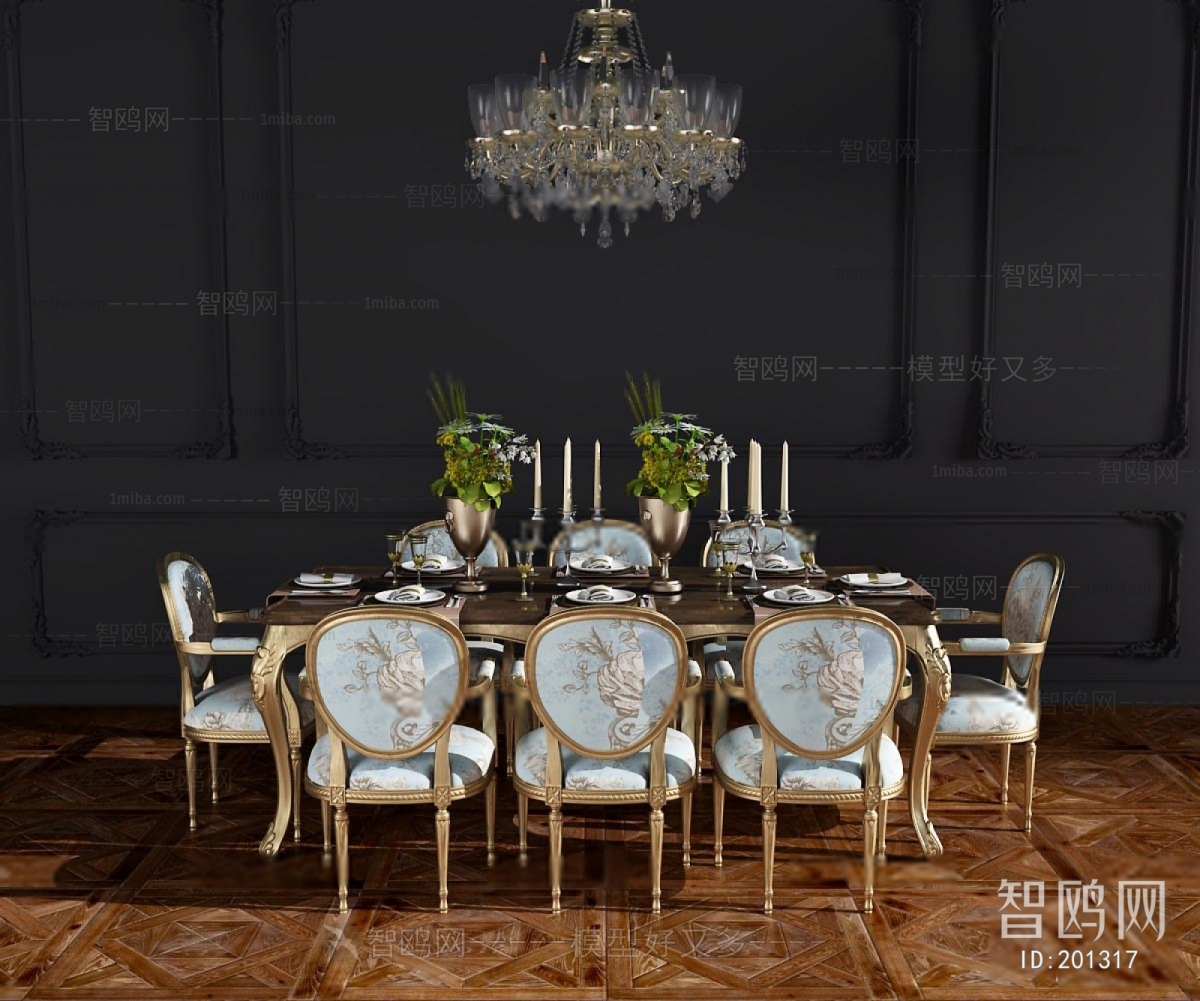 European Style Dining Table And Chairs