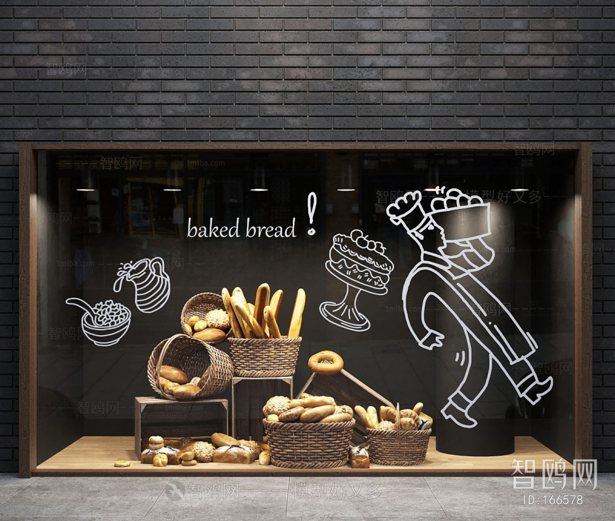 现代面包店橱窗设计