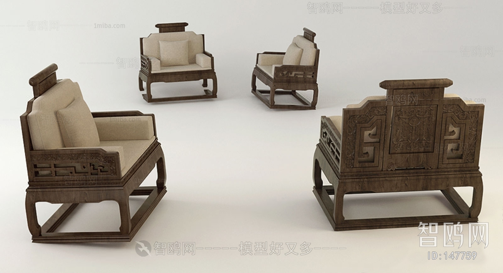 Chinese Style Single Sofa