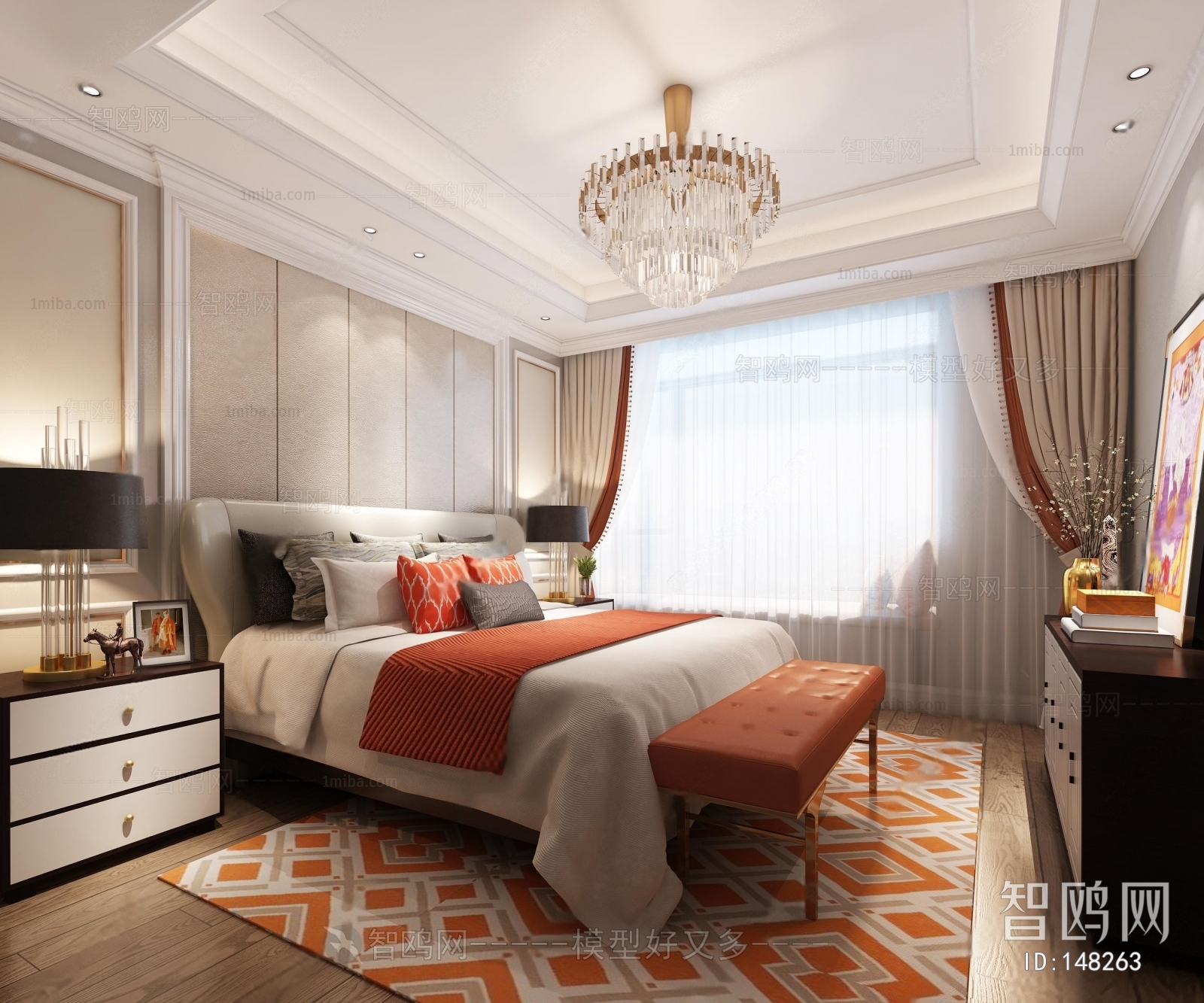 Simple European Style Bedroom