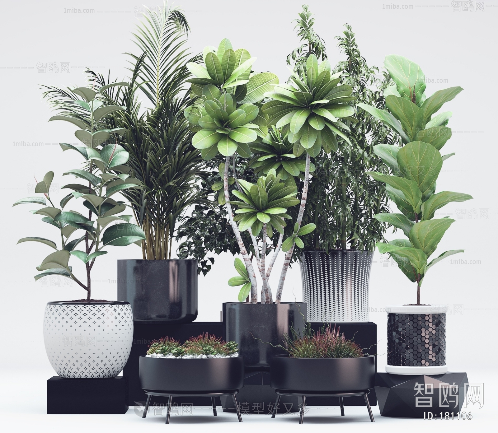 Modern Nordic Style Potted Green Plant