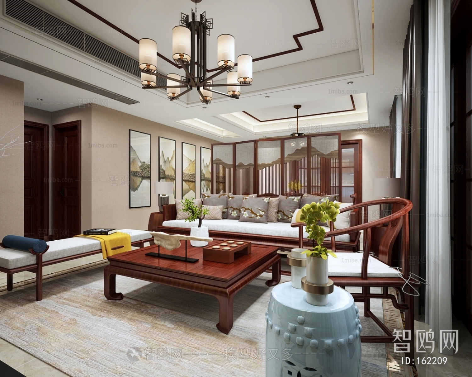 New Chinese Style A Living Room