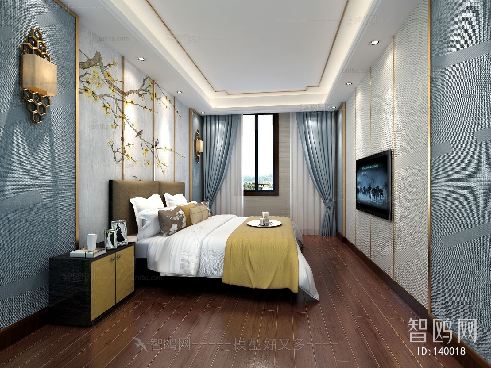 New Chinese Style Bedroom