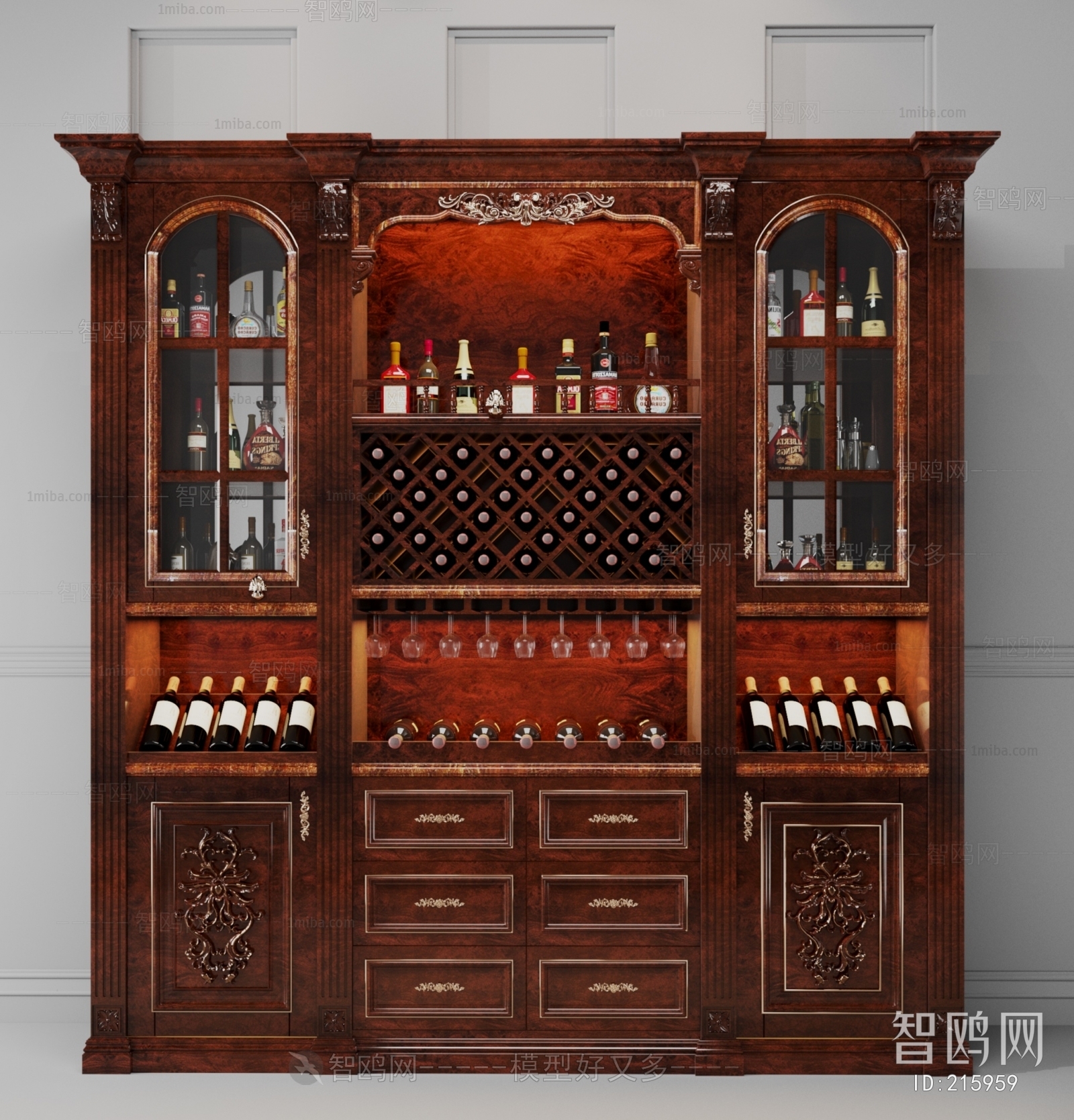 European Style French Style Wine Cabinet