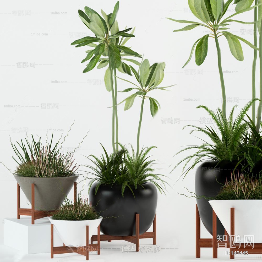 Modern Potted Green Plant