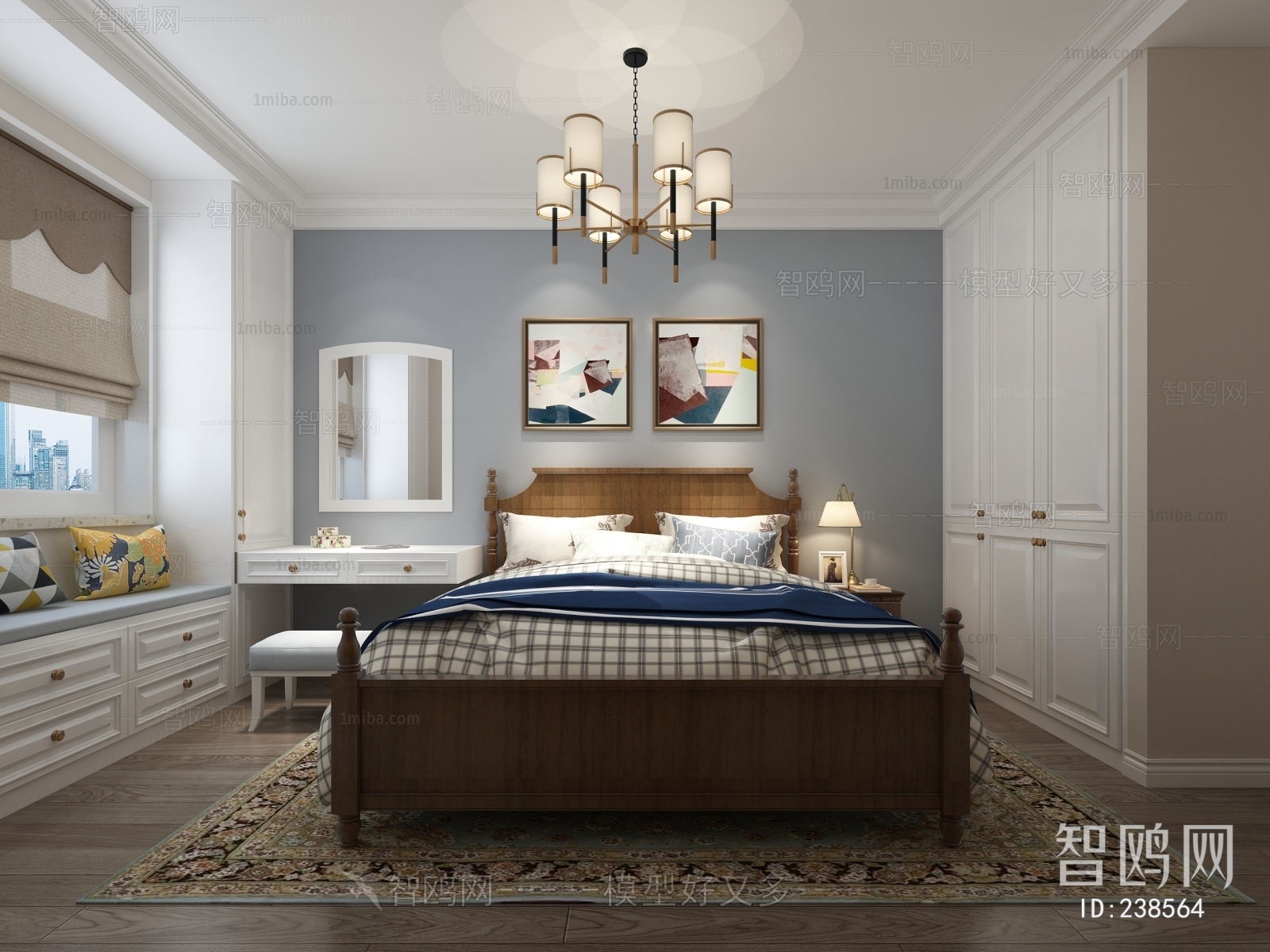 American Style Simple European Style Bedroom